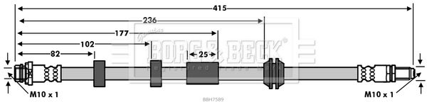 BORG & BECK Тормозной шланг BBH7589